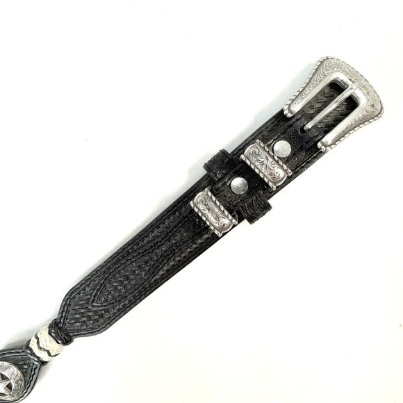 Ranger Belt Co. Brown Leather Hand Tooled Star Conchos Western Rodeo Belt Sz 34 - Picture 2 of 13